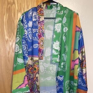 Size medium, multiple colors, never worn, very comfortable, long